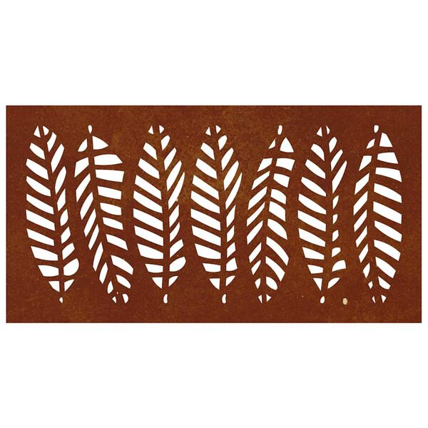 vidaXL Decorație perete de grădină 105x55 cm design frunze oțel Corten