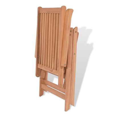 vidaXL Set mobilier exterior cu scaune pliabile, 9 piese, lemn de tec