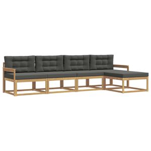 vidaXL Set de canapele de exterior 4 pcs Alb și antracit Poliester