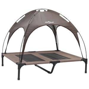 vidaXL Pat pentru c&acirc;ini Manual Maro 92 x 77 x 82,5 cm Oțel