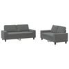 vidaXL Set de canapele, 2 piese, gri &icirc;nchis, material textil