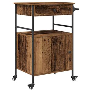 vidaXL Troler de Bucătărie Lemn vechi 56 x 43 x 89,5 cm Lemn prelucrat