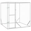 vidaXL Padoc de exterior pentru c&acirc;ini argintiu 2x2x2 m oțel galvanizat