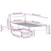 vidaXL Cadru de pat cu sertare, maro ceruit, 90x190 cm, lemn de pin