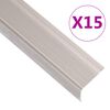 vidaXL Profile trepte &icirc;n formă de L, 15 buc. șampanie 90 cm aluminiu
