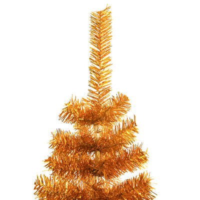 vidaXL Pom de Crăciun artificial cu suport, auriu, 150 cm, PET