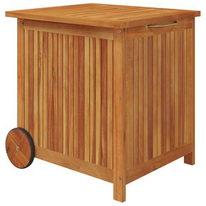 vidaXL Ladă de depozitare grădină cu roți, 60x50x58 cm, lemn acacia