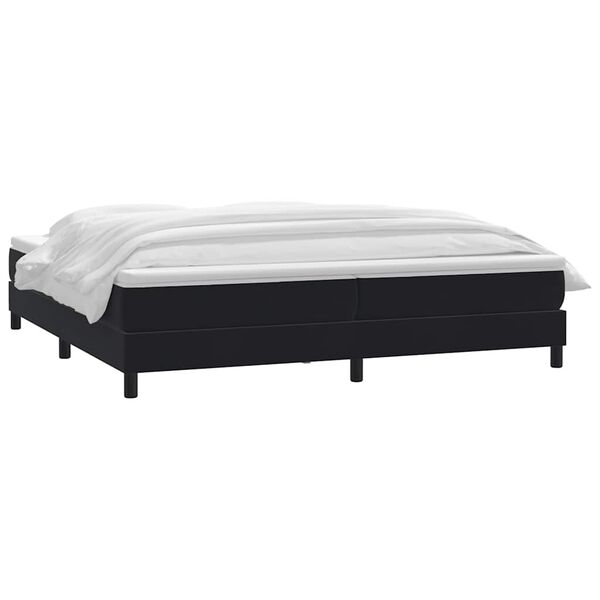 vidaXL Pat box spring cu saltea, negru, 180x210 cm, catifea