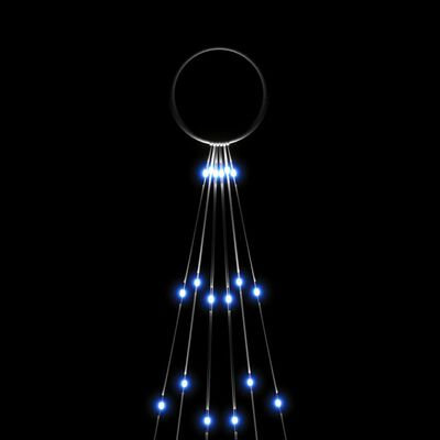 vidaXL Brad de Crăciun pe catarg, 108 LED-uri, albastru, 180 cm
