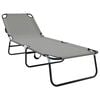 vidaXL Șezlong pliabil Gri 188 x 57 x 86,5 cm Poliester