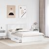 vidaXL Pat cu storage cu headboard Alb 140 x 190 cm Lemn compozit