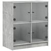 vidaXL Dulap lateral cu uși din sticlă, gri beton, 68x37x75,5 cm
