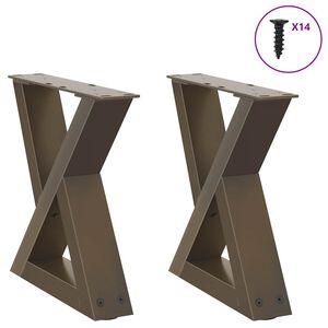 vidaXL Picioare pentru măsuță de cafea, 2 buc., oțel natural, 30x(30-31,3) cm