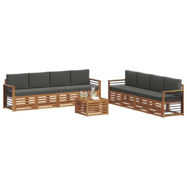 vidaXL Seturi de canapele cu pernă 9 pcs Natural și Antracit