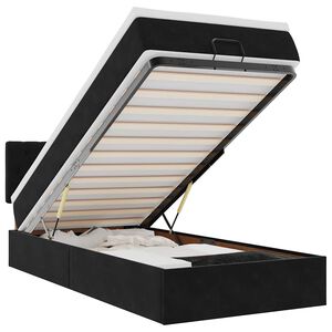 vidaXL Cadru de pat otoman cu saltea, catifea neagră 80x200 cm