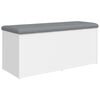 vidaXL Bancă de depozitare albă 102x42x45 cm, lemn stratificat