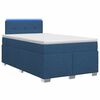 vidaXL Pat box spring cu saltea și LED albastru 120 x 200 cm Țesătură