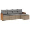 vidaXL Set canapele de grădină cu perne, 5 piese, bej, poliratan