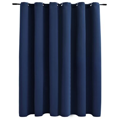 vidaXL Draperie opacă cu inele metalice, albastru, 290 x 245 cm
