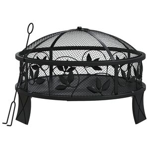 vidaXL Vatră de foc cu vătrai, 50 cm, oțel, XXL