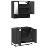 vidaXL Set mobilier de baie, 2 piese, negru, lemn compozit
