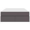 vidaXL Pat cu saltea și spațiu de depozitare cu saltea 2 pcs Gri Piele