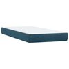 vidaXL Pat box spring cu saltea, albastru &icirc;nchis, 80x210 cm, catifea