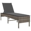 vidaXL Șezlong cu pernă gri 55x200x44 cm, poliratan