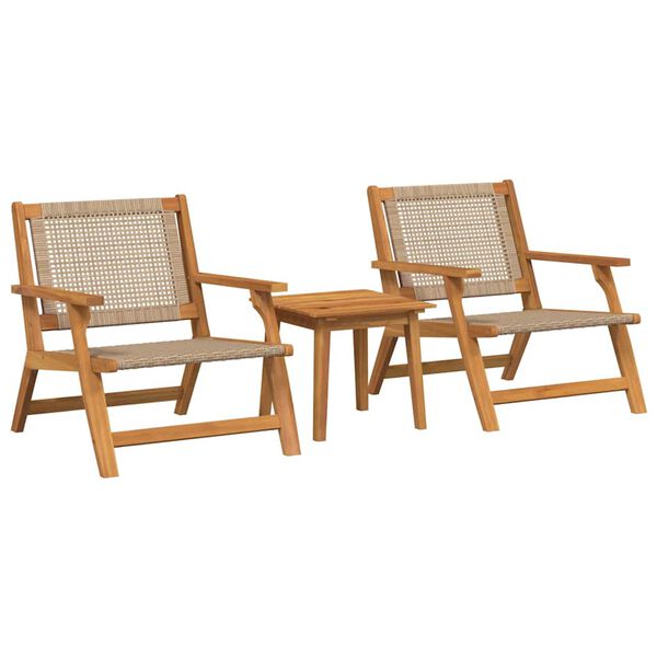 vidaXL Scaune de Grădină cu Masă 3 pcs Bej 45 x 45 x 40 cm