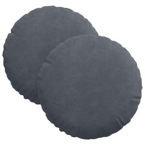 vidaXL Perne de Șezut 2 buc. Catifea Gri &icirc;nchis &Oslash;30 x 13 cm