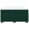 vidaXL Pat box spring cu saltea, verde &icirc;nchis, 140x190 cm, catifea