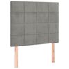 vidaXL Tăblie de pat gri deschis 100x5x118/128 cm catifea