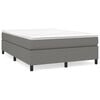 vidaXL Pat box spring cu saltea, gri &icirc;nchis, 140x190 cm, textil
