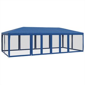 vidaXL Cort de petrecere cu 12 pereți din plasă, albastru, 8x4 m, HDPE