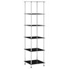 vidaXL Raft cu 6 niveluri, negru, 40 x 40 x 160 cm, sticlă securizată