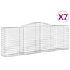 vidaXL Coșuri gabion arcuite 7 buc, 400x50x140/160 cm, fier galvanizat