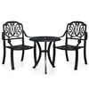 vidaXL Set mobilier bistro, 3 piese, negru, aluminiu turnat