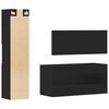 vidaXL Set mobilier de baie, 3 piese, negru, lemn compozit