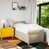 vidaXL Pat box spring cu saltea, crem, 100x200 cm, textil