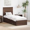 vidaXL Cadru de pat cu headboard Stejar marron și argintiu 70 x 190 cm