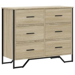 vidaXL Comodă cu sertare, stejar sonoma 91x35,5x74,5 cm lemn prelucrat