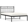 vidaXL Cadru de pat din metal cu tăblie, negru, 100x200 cm