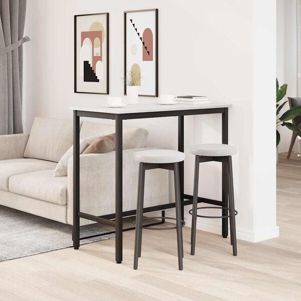 vidaXL masă Alb 100 x 50 x 91 cm Lemn ingineresc și oțel