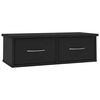 vidaXL Raft de perete cu sertar, negru, 60x26x18,5 cm, lemn prelucrat