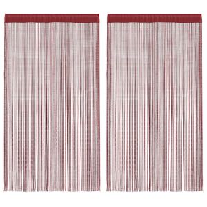 vidaXL Draperii cu franjuri, 2 buc., 100 x 250 cm, roșu burgund