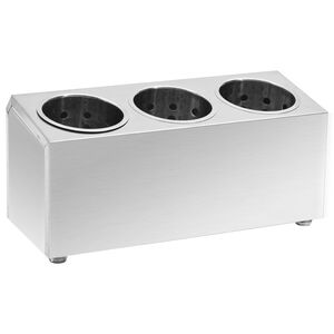 vidaXL Suport pentru tac&acirc;muri 3 inserții, oțel inoxidabil, rectangular