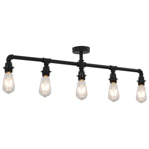 vidaXL Lampă de tavan, negru, 5 becuri x E27