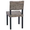vidaXL Scaun de sufragerie 2 pcs Negru spălat 46 x 55 x 84 cm