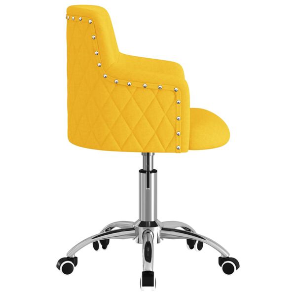 vidaXL Scaun de birou pivotant, galben muștar, material textil