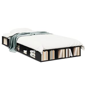 vidaXL Cadru de pat, negru, 90x200 cm, lemn prelucrat